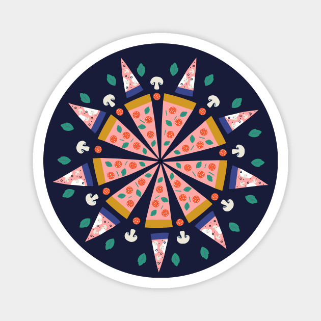 Pizza Party Magnet by Rosalind Maroney Illustration